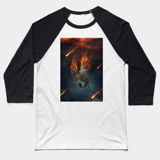 Fallen Baseball T-Shirt by Enki Art